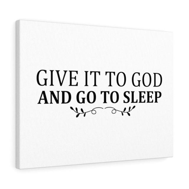 Give It to God - Wrapped Canvas Typography Blue Elephant Size: 30cm H x 41cm W on Productcaster.