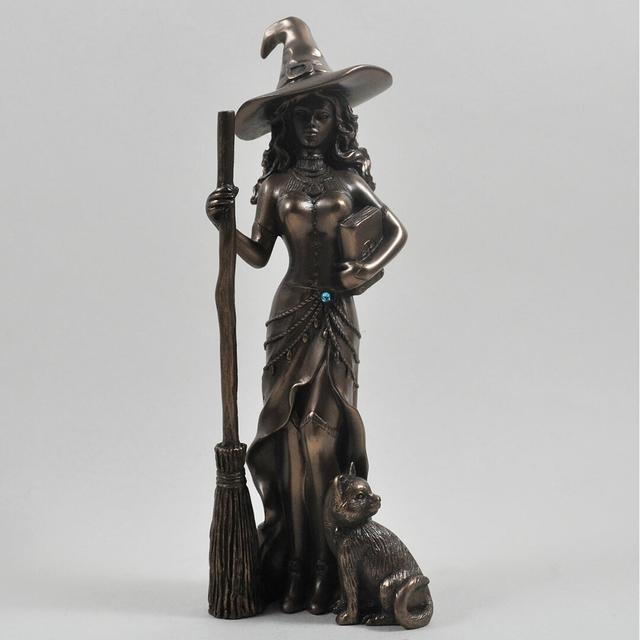 Henschler Witch with Cat Sculpture 17 Stories on Productcaster.