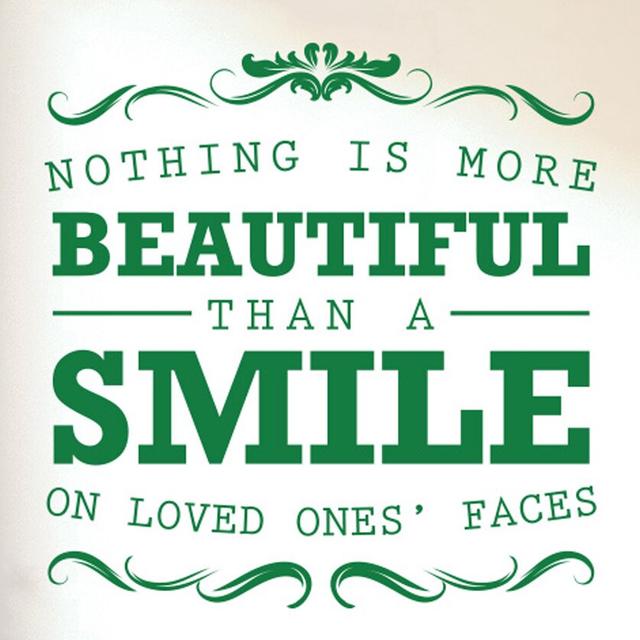 Nothing Is More Beautiful Than a Smile on Loved Ones Faces Wall Sticker 17 Stories Colour: Green on Productcaster.