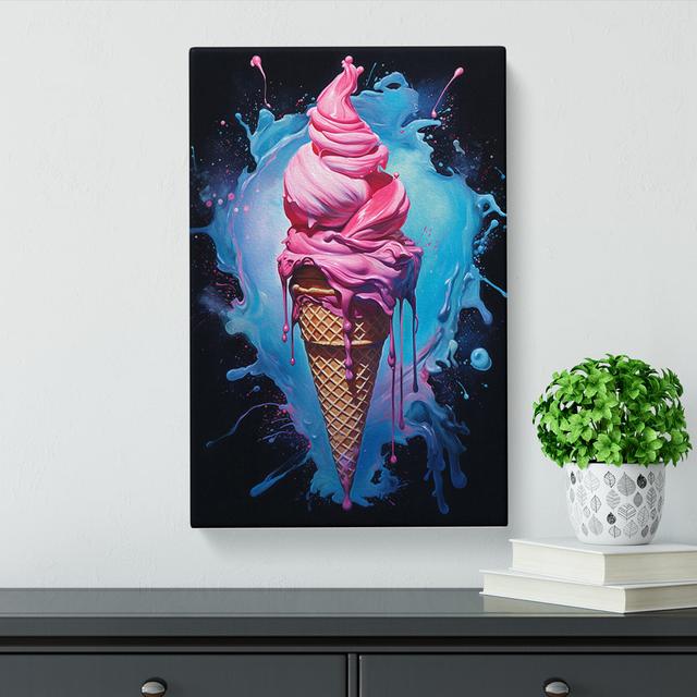 Ice Cream Gestural Art - Print 17 Stories Size: 76cm H x 50cm W x 3cm D on Productcaster.