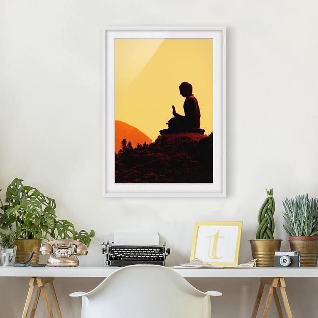 Resting Buddha - Picture Frame Graphic Art Bloomsbury Market Frame Option: White Framed on Productcaster.