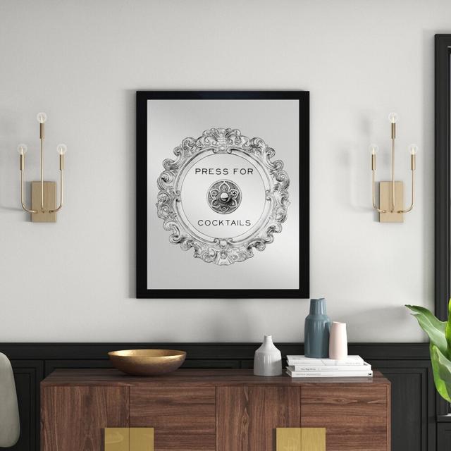 'Press For Cocktails' Framed Graphic Art Print Oliver Gal Size: 97cm H x 81cm W on Productcaster.