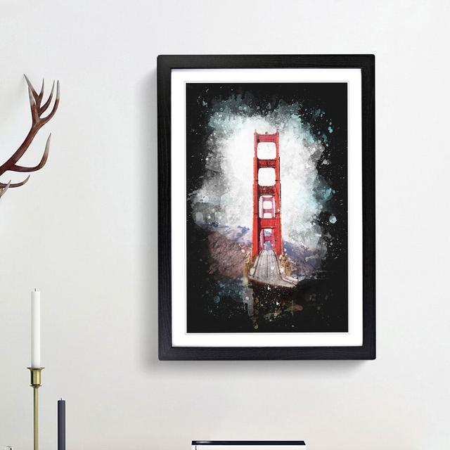 Golden Gate Bridge - Picture Frame Painting Print East Urban Home Size: 87cm H x 62cm W x 2cm D, Frame Option: Black Framed on Productcaster.