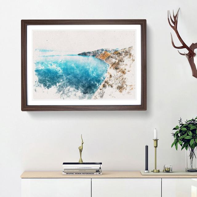 Coastline of New Zealand - Picture Frame Painting Print on MDF East Urban Home Size: 62cm H x 87cm W x 2cm D, Frame Option: Walnut Framed on Productcaster.