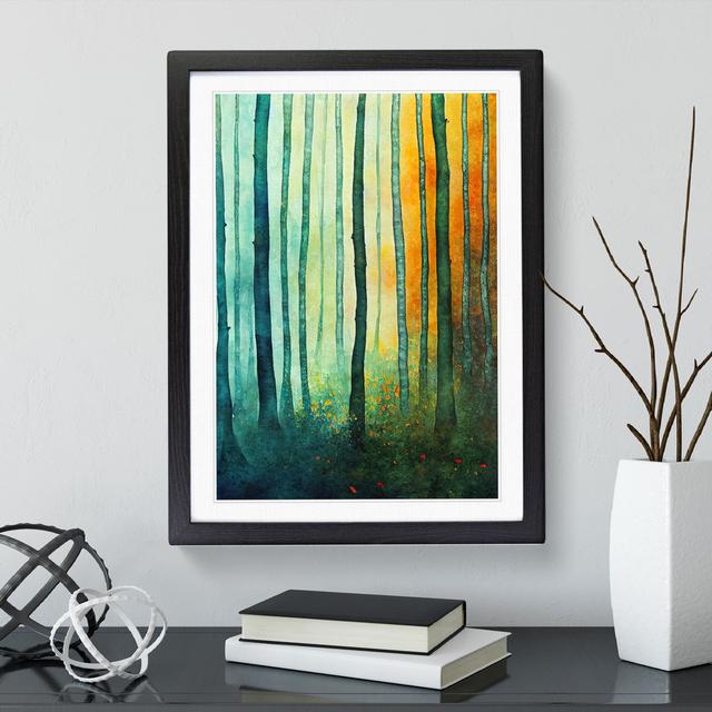 A Watercolour Forest No.1 - Single Picture Frame Painting Alpen Home Size: 64cm H x 46cm W x 2cm D, Frame Colour: Black on Productcaster.