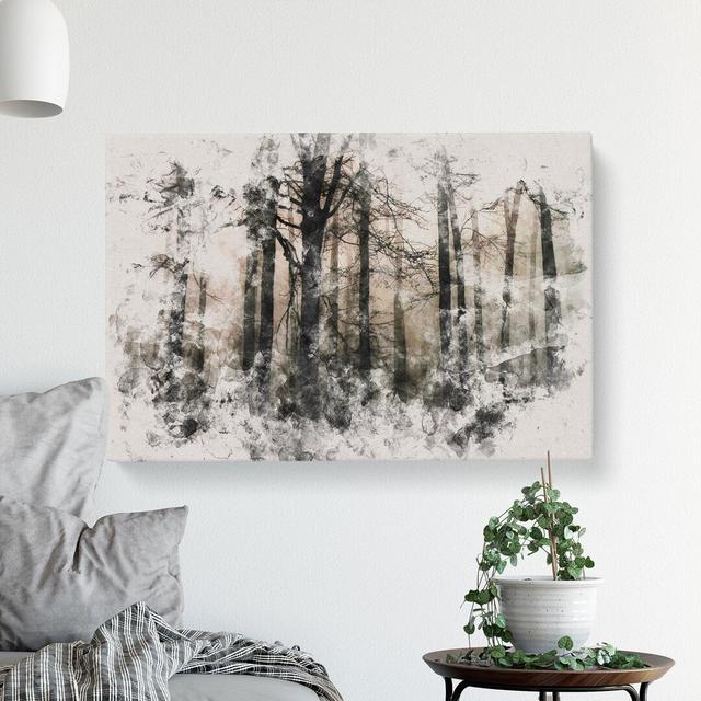 Sunlight Forest Vol.5 Watercolour - Wrapped Canvas Graphic Art East Urban Home Size: 35cm H x 50cm W x 3cm D on Productcaster.