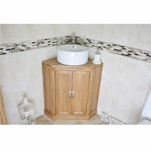 Elliot Solid Oak 55mm Free-Standing Vanity Unit Gracie Oaks on Productcaster.