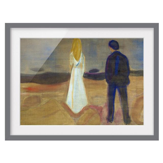 Two People by Edvard Munch - Picture Frame Painting Print on Paper East Urban Home Size: 40cm H x 55cm W, Frame Option: Matt grey on Productcaster.