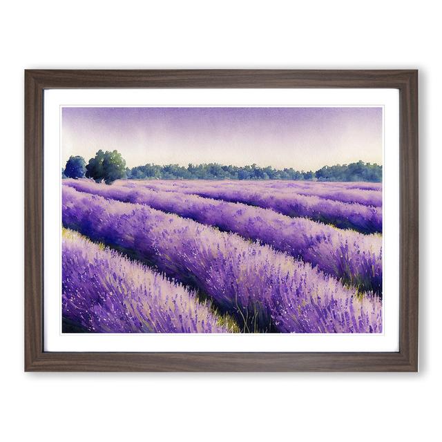 Lavender Field Watercolour Vol.1 - Picture Frame Graphic Art Lily Manor Frame Colour: Walnut Framed, Size: 34cm H x 46cm W x 2cm D on Productcaster.