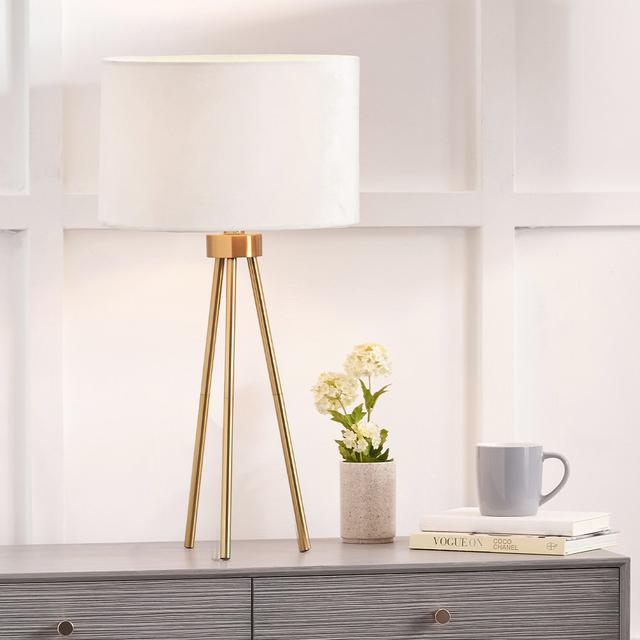 Laci 62Cm Table Lamp Etta Avenue Base Colour/Finish: Gold, Shade Colour: Cream on Productcaster.