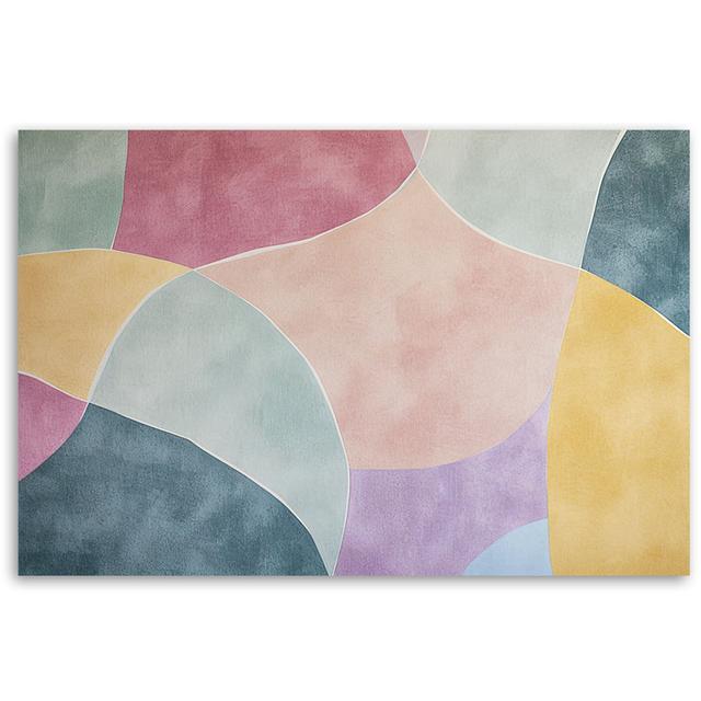 Canvas Print, Pastel Retro Abstraction - Wrapped Canvas Print Metro Lane Size: 40cm H x 60cm W on Productcaster.