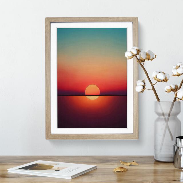 Blissful Abstract Sunset ClassicLiving Format: Oak Framed, Size: 36cm H x 27cm W x 2cm D, Matte Colour: White on Productcaster.