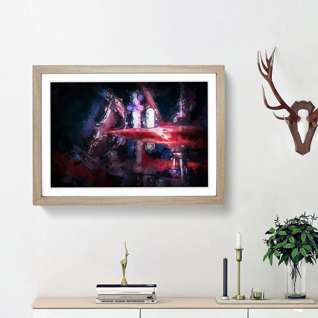 Drum Kit in Abstract - Picture Frame Graphic Art Print East Urban Home Frame Option: Oak Framed, Size: 27cm H x 36cm W x 2cm D on Productcaster.