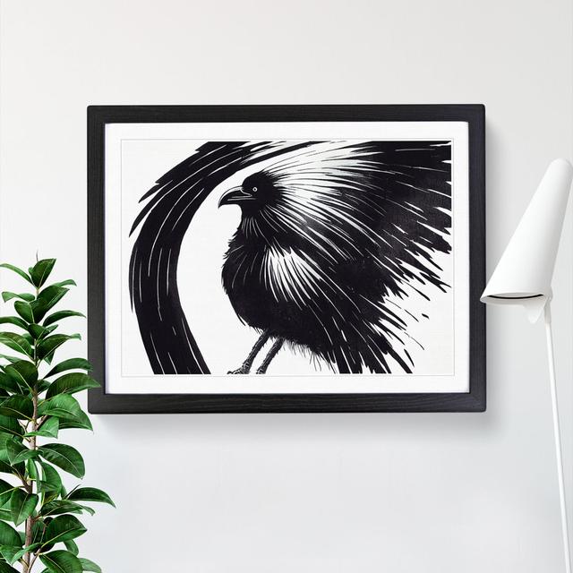 XH1022-9476X Unique Raven Bird Abstract - Single Picture Frame Print Marlow Home Co. Frame Colour: Black, Size: 25cm H x 34cm W x 2cm D on Productcaster.