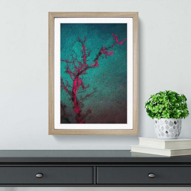 The Midnight Tree in Abstract - Picture Frame Painting Print East Urban Home Size: 65cm H x 48cm W x 2cm D, Frame Option: Oak Framed on Productcaster.