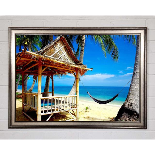 Tropical Resort- Framed Print Highland Dunes Format: Gunmetal Framed Paper, Size: 21cm H x 29.7cm W x 1.5cm D on Productcaster.