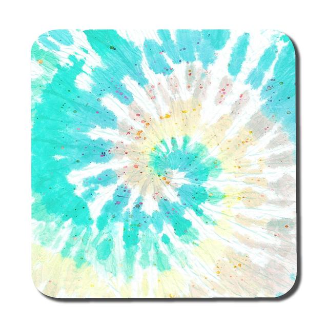 Tie Dye Shibori Print Coaster (Set of 6) Ebern Designs Colour: Green/Blue on Productcaster.