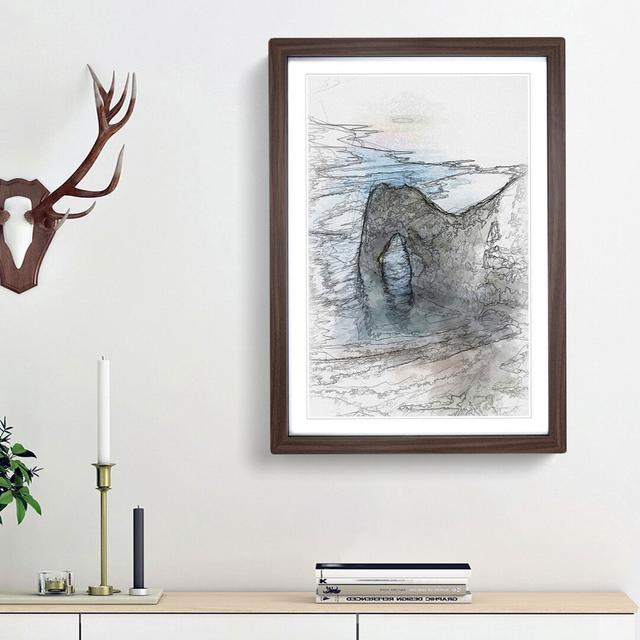 Durdle Door Cliffs Dorset - Picture Frame Graphic Art Print East Urban Home Frame Option: Walnut Framed, Size: 65cm H x 48cm W x 2cm D on Productcaster.