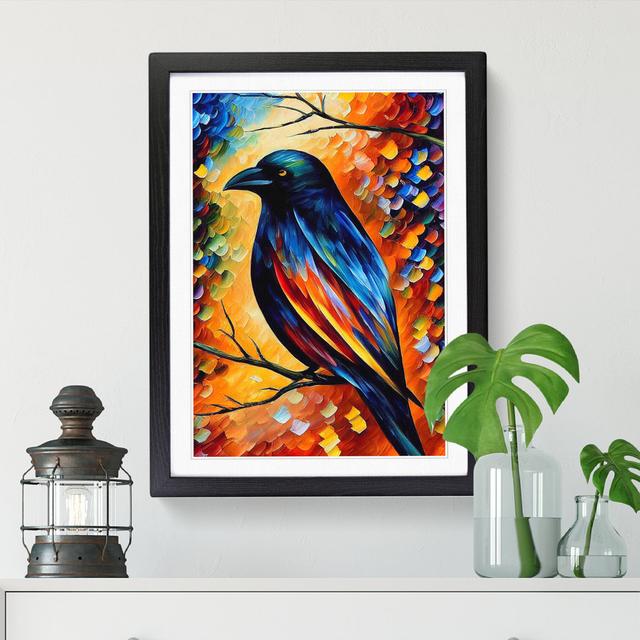 Crow Bird Painted Vol.1 - Print ClassicLiving Frame Option: Black, Size: 64cm H x 46cm W x 2cm D on Productcaster.