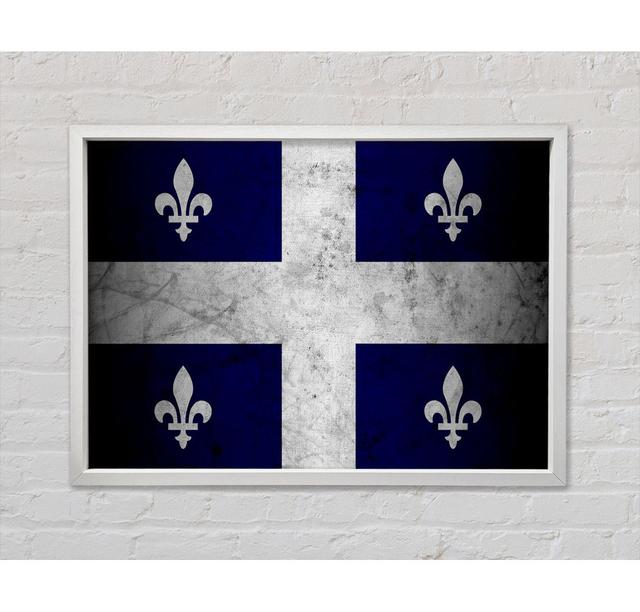 Quebec Grunge Flag Framed Print Astoria Grand Size: 59.7cm H x 84.1cm W x 3.3cm D on Productcaster.