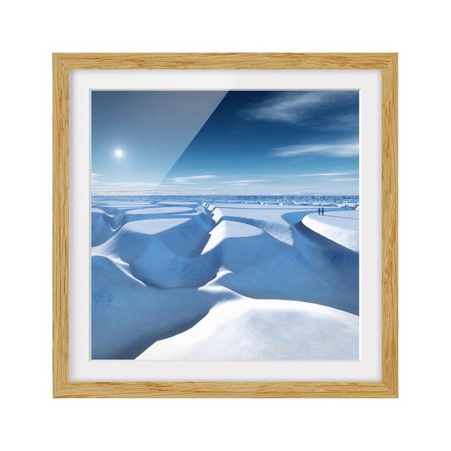 Glacier Run - Picture Frame Photograph Print on Paper East Urban Home Frame Options: Natural oak, Size: 50cm H x 50cm W on Productcaster.