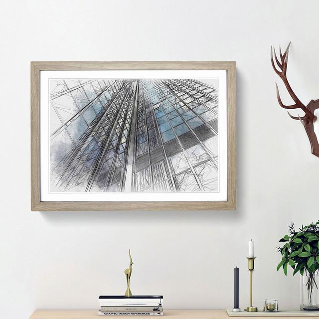 Architecture Sketch Vol.17 in Abstract - Picture Frame Graphic Art Print East Urban Home Frame Option: Oak Framed, Size: 36cm H x 48cm W x 2cm D on Productcaster.