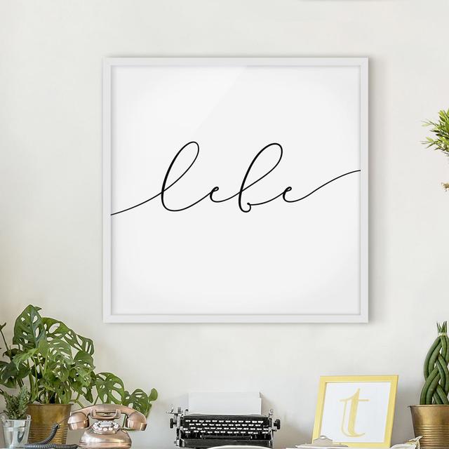 Picture With Frame - Live Calligraphy - Square 1:1 Maturi Frame Option: White Framed, Size: 70cm H x 70cm W x 2cm D on Productcaster.