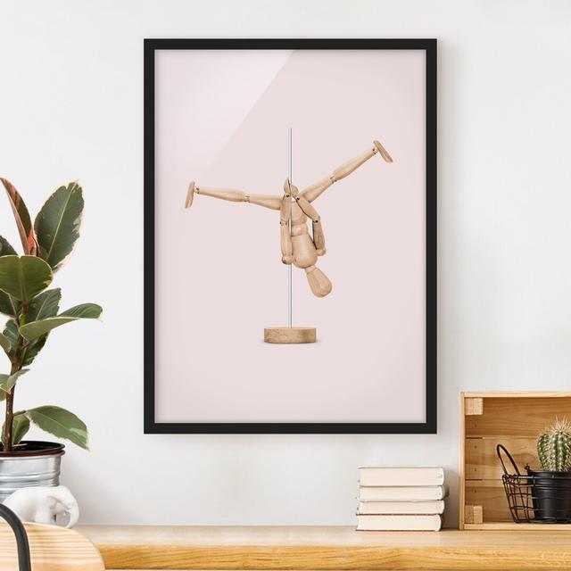 Pole Dance with Wooden Figure - Picture Frame Photograph Ebern Designs Frame Option: Black Framed, Size: 40cm H x 30cm W x 2cm D on Productcaster.