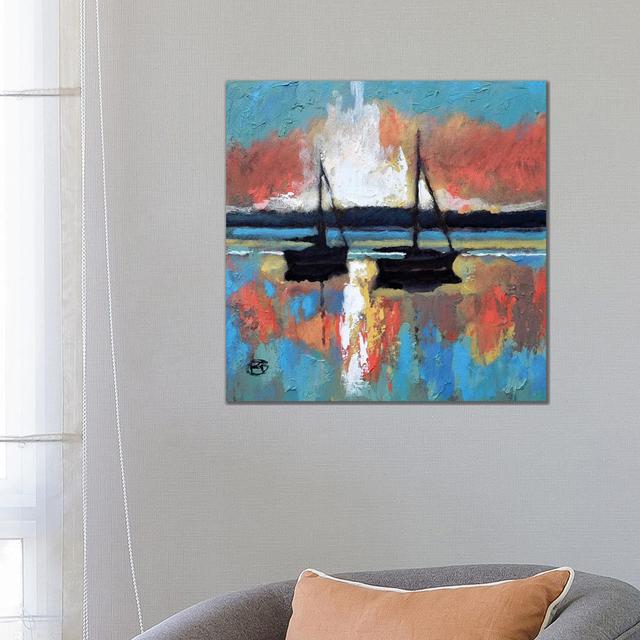 Sunrise On The Bay by Kip Decker - Wrapped Canvas Painting Breakwater Bay Size: 66cm H x 66cm W x 1.9cm D on Productcaster.