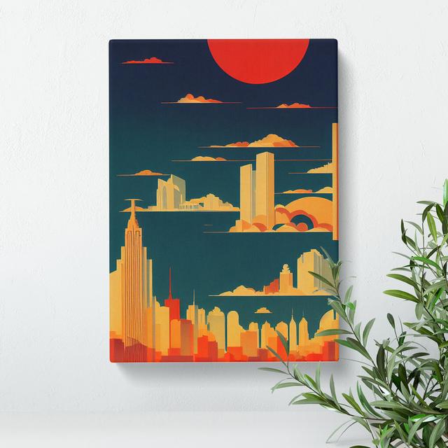 A City Skyline Sunset No.4 - Wrapped Canvas Print 17 Stories Size: 76cm H x 50cm W on Productcaster.