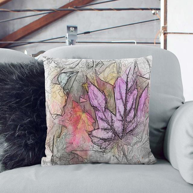 Colourful Autumn Leaves in Abstract Cushion with Filling East Urban Home Size: 55 x 55 cm, Backing Colour: White on Productcaster.