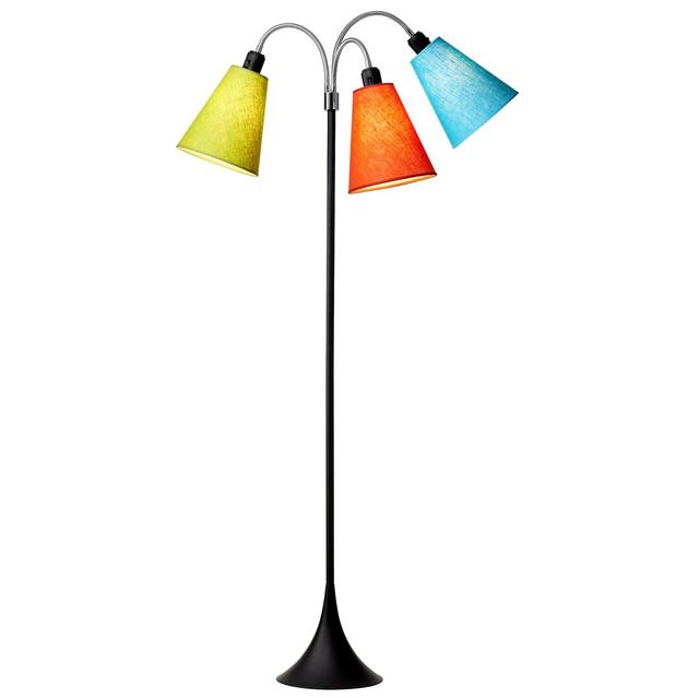 150 cm Bogenlampe Anjae 17 Stories Gestellausführung: Schwarz, Schirmfarbe: Lindgrün/Orange/Türkis on Productcaster.