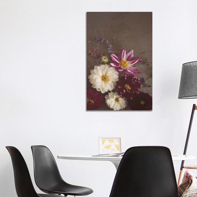 Dark Dalias Final by Mandy Lynne - Wrapped Canvas Print Latitude Run Size: 101.6cm H x 66.04cm W x 1.905cm D on Productcaster.