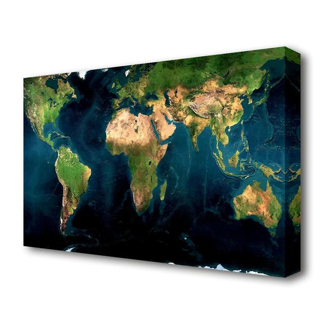 Great Map of the World - Wrapped Canvas Graphic Art Print East Urban Home Size: 66 cm H x 101.6 cm W on Productcaster.