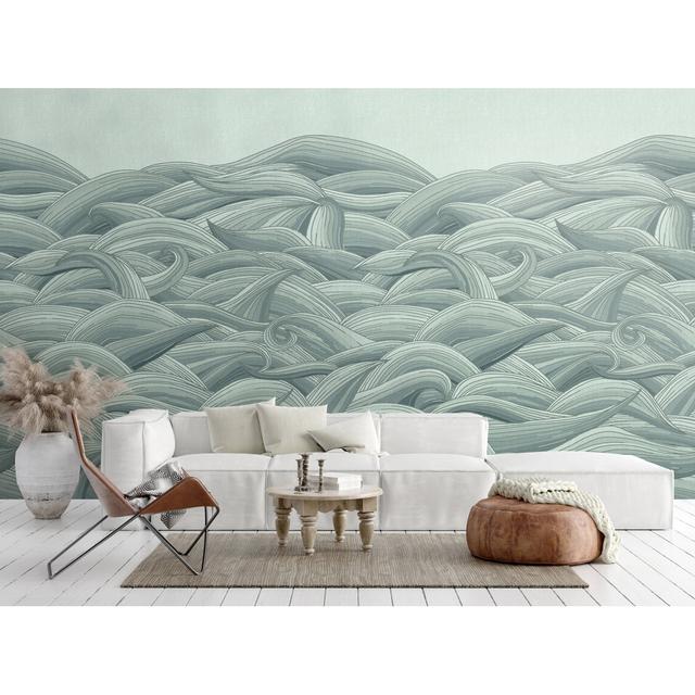 Arohan 2.8m x 2.1m Matte Wall Mural Ivy Bronx Colour: Aqua on Productcaster.