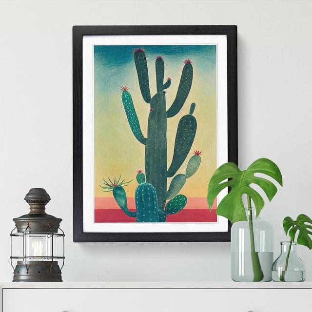 FRM-V0523-350X Cactus Cacti View - Single Picture Frame Print Natur Pur Format: Black Framed, Size: 34cm H x 25cm W x 2cm D on Productcaster.