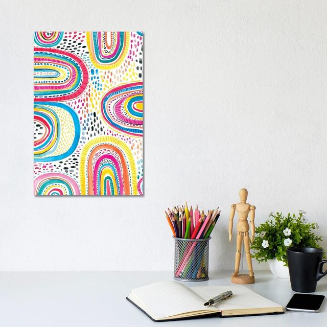 Colorfully Happy I by Amanda Mcgee - Wrapped Canvas Painting Bloomsbury Market Size: 30.48cm H x 20.32cm W x 1.905cm D on Productcaster.