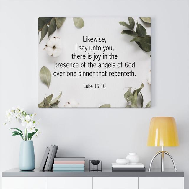 Angels Of God Luke 15:10 - Wrapped Canvas Print Blue Elephant Size: 61cm H x 76cm W on Productcaster.