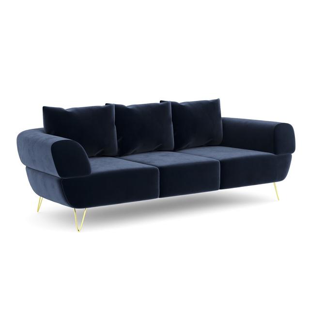 Sofa Mork Canora Grey Farbe der Polsterung: Tiefblau on Productcaster.