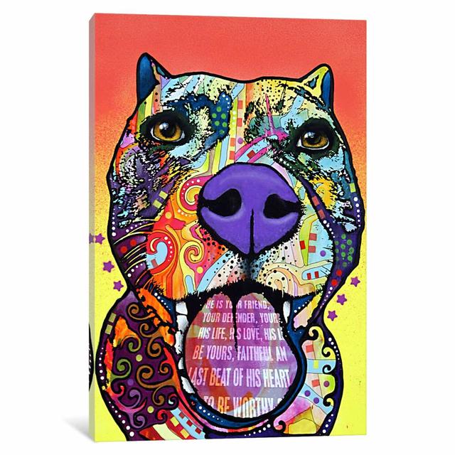 Bark Don't Bite by Dean Russo - Wrapped Canvas Print East Urban Home Size: 66.04cm H x 45.72cm W x 3.81cm D on Productcaster.