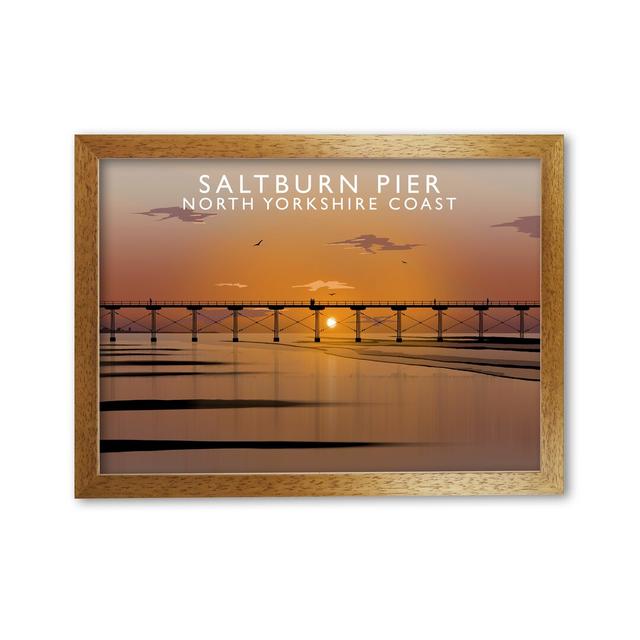 Saltburn Pier North Yorkshire Coast by Richard O'Neill - Single Picture Frame Print 17 Stories Size: 594 cm H x 814 cm W, Frame Options: Brown on Productcaster.