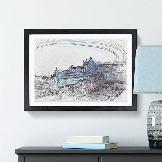 Venice Italy Skyline in Abstract - Picture Frame Graphic Art Print East Urban Home Size: 40cm H x 60cm W x 2cm D, Frame Option: Black on Productcaster.