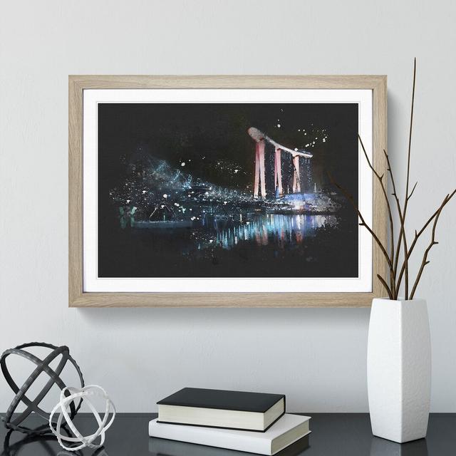 Helix Bridge at Marina Bay in Singapore - Picture Frame Graphic Art East Urban Home Size: 65cm H x 90cm W x 2cm D, Frame Option: Oak Framed on Productcaster.