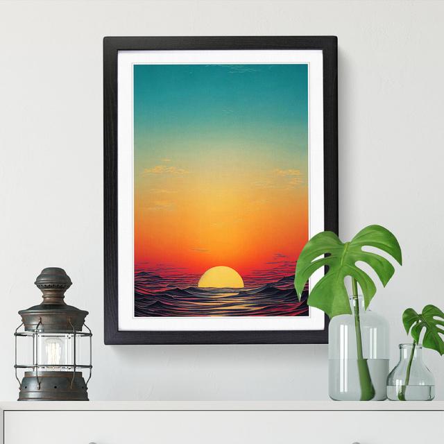 Serene Japanese Sunset Vol.2 - Single Picture Frame Graphic Art House of Hampton Size: 34cm H x 25cm W x 2cm D, Frame Option: Oak on Productcaster.