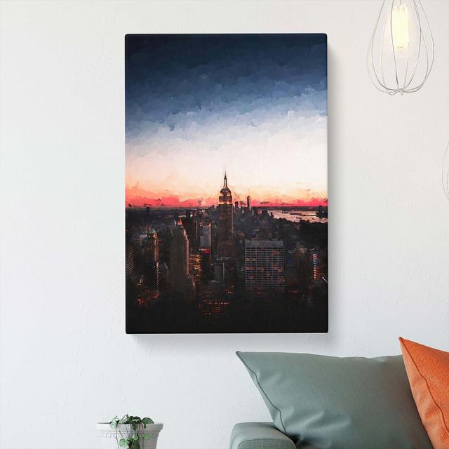 The Empire Stae in New York in Abstract - Wrapped Canvas Painting Print East Urban Home Size: 50cm H x 35cm W x 3cm D on Productcaster.