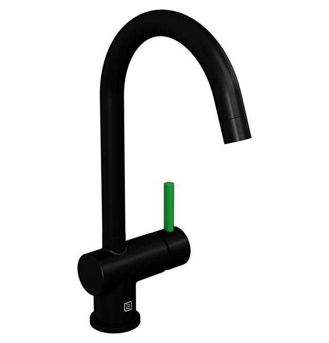 Astoria Single Lever Monobloc Tap Belfry Kitchen Handle Finish: Citrus Green, Finish: Black on Productcaster.