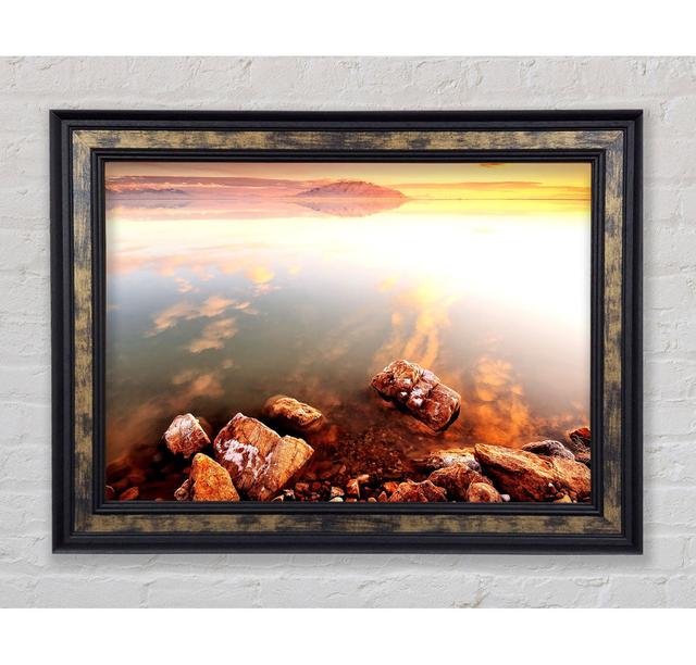 Calm Lake Wonder Framed Print Wall Art Highland Dunes Format: Galway Gold Black Framed Paper, Size: 42cm H x 59.7cm W x 8cm D on Productcaster.