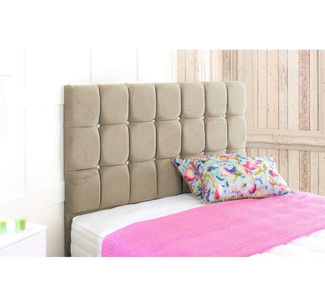 Higgenbotham Upholstered Headboard Rosdorf Park Size: Small Double (4'), Colour: Mint on Productcaster.