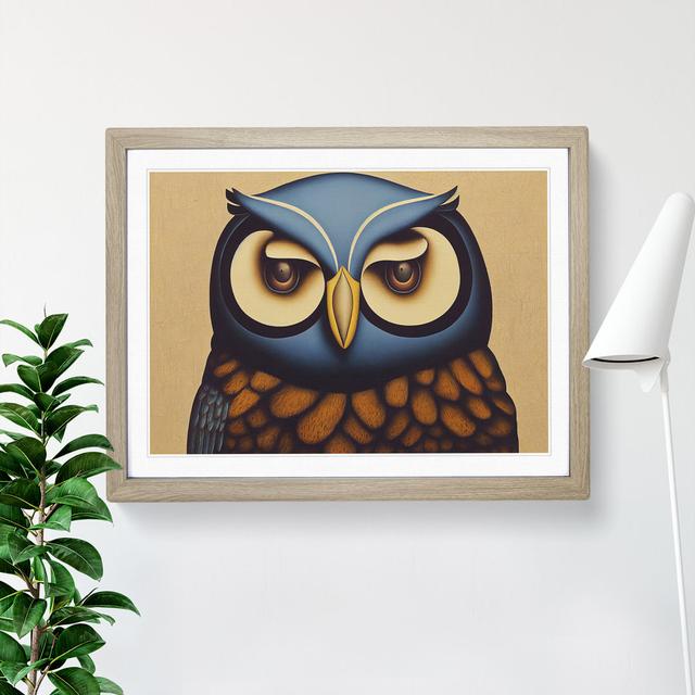 Splendorous Owl - Picture Frame Graphic Art Alpen Home Size: 25cm H x 34cm W x 2cm D, Frame Colour: Oak on Productcaster.