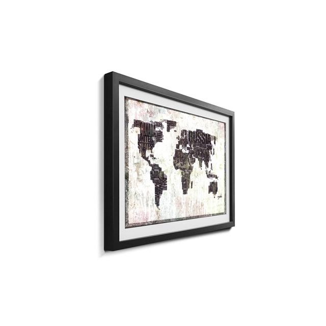 Weltkarten Worldmap No.17 - Single Picture Frame Print Brayden Studio Size: 40cm H x 60cm W x 2.2cm D on Productcaster.